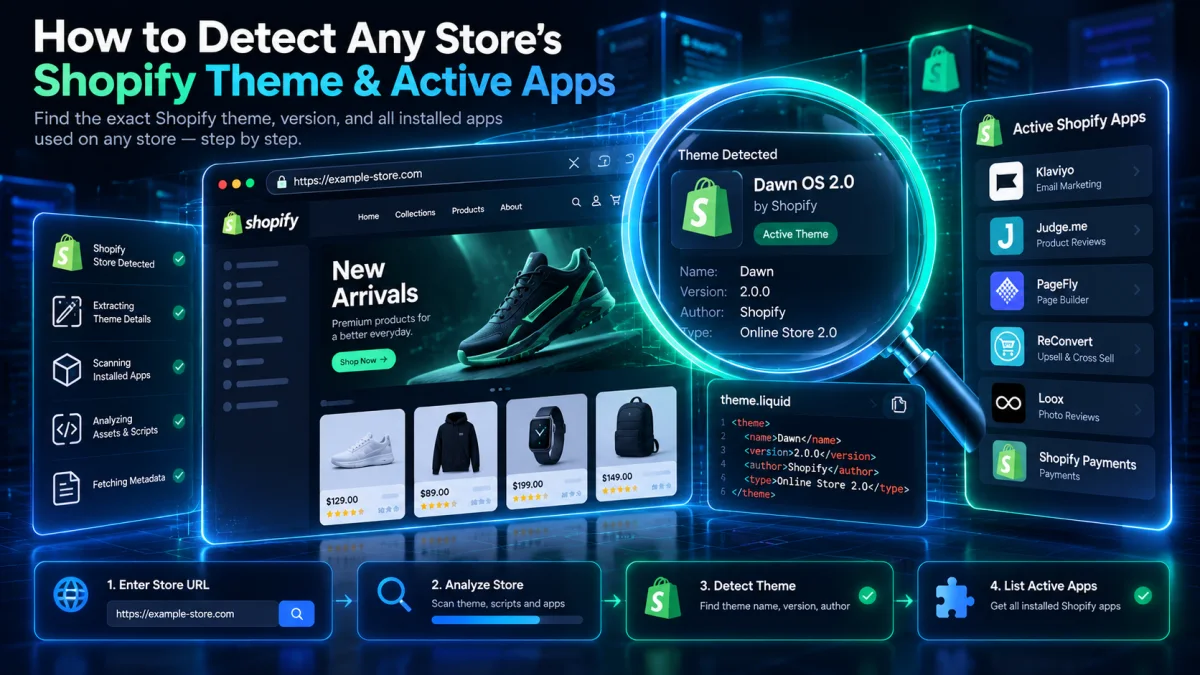 How to Detect Any Store’s Shopify Theme, OS 2.0 Template and Active Apps (3 Fast Methods)